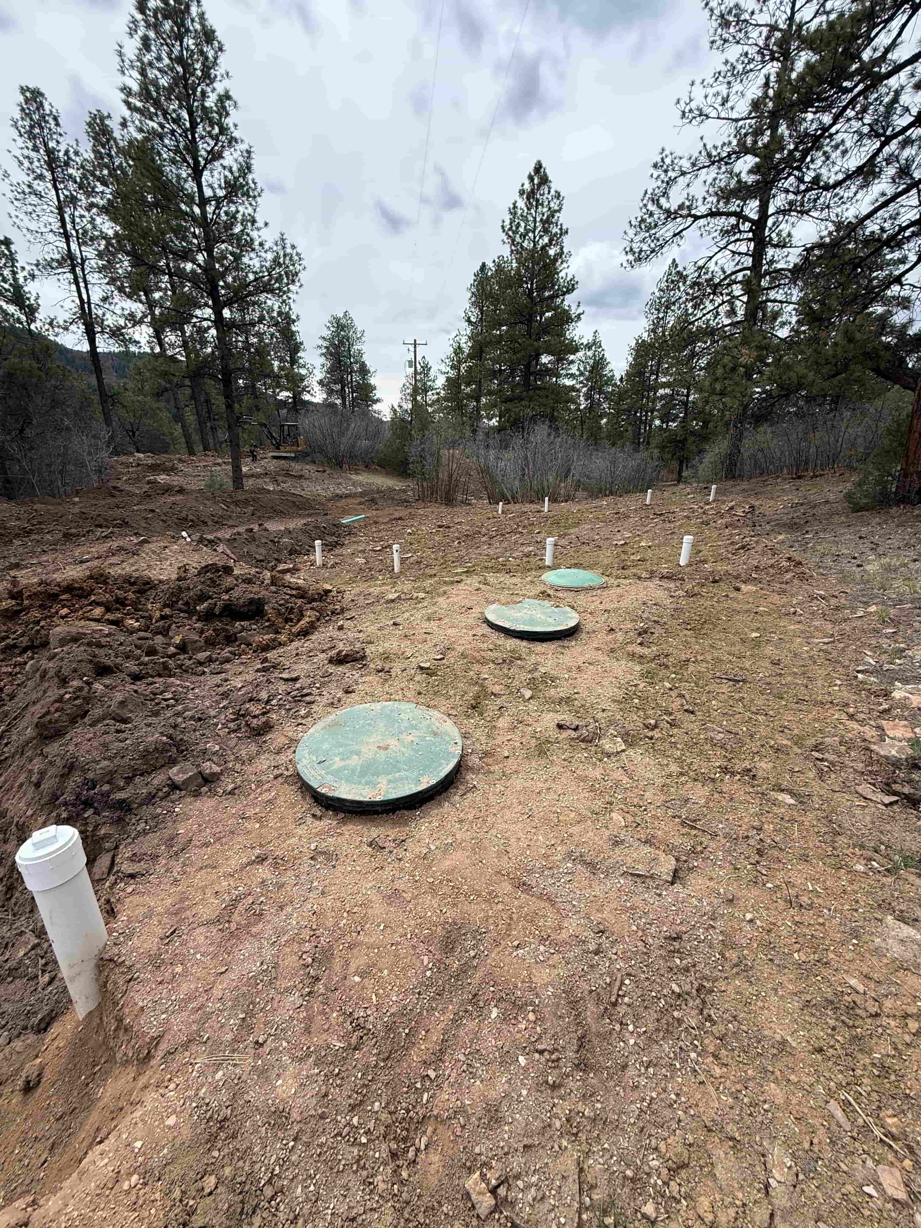 Septic system and leach field installation